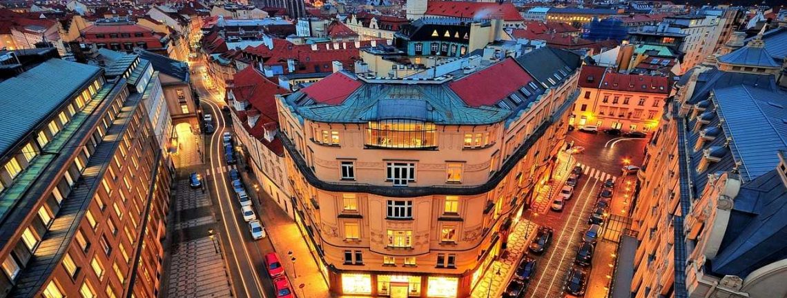 Vue sur la ville de Prague, République Tchèque, Tchèquie, Europe, soir